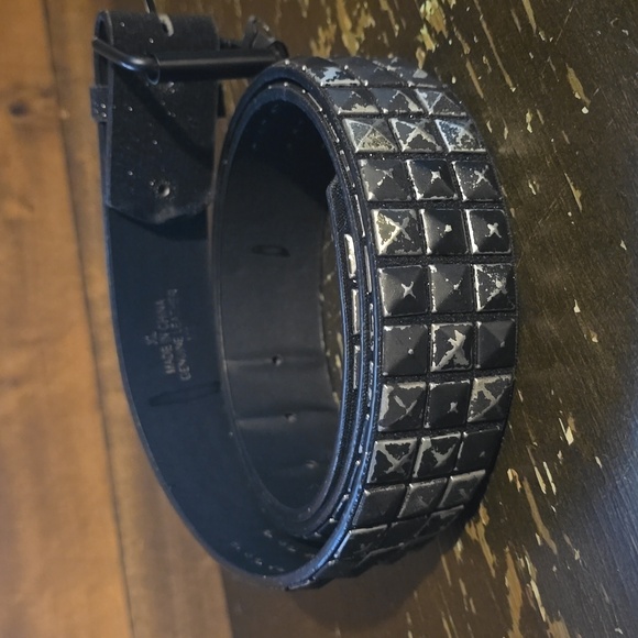 NWT Distressed Studded Black Glitter Belt main image 5